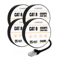 thumbnail image 1 of Cat8 Round Ethernet Cable 25ft, 4 Pc Pack, 40Gbps 2000MHz Network Patch Cord, S/FTP Shielded LAN Cable with RJ45 Connectors, for Gaming, Router, Modem, Laptop, 1 of 8