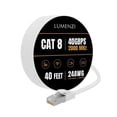 thumbnail image 1 of Cat8 Round Ethernet Cable 40ft, 1 Pc Pack, 40Gbps 2000MHz Network Patch Cord, S/FTP Shielded LAN Cable with RJ45 Connectors, for Gaming, Router, Modem, Laptop, 1 of 7