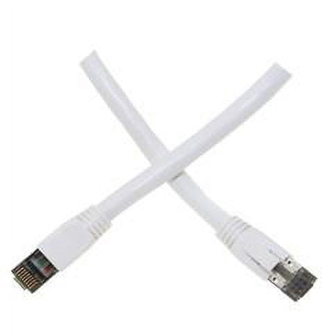 Cat8 White S/FTP Ethernet Patch Cable, Molded Boot, 40Gbps - 2000MHz, 4-Pair 24AWG Stranded Pure Copper, RJ45 Male, 50 foot