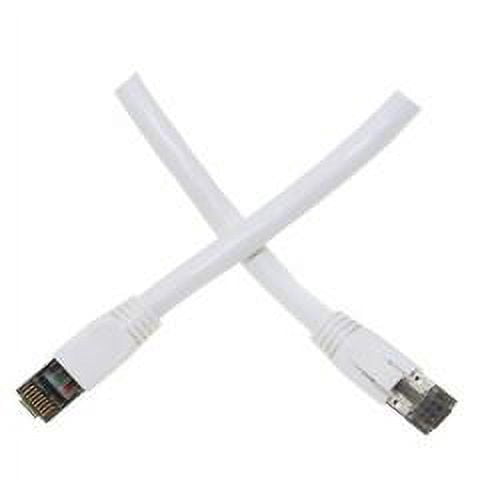 Cat8 White S/FTP Ethernet Patch Cable, Molded Boot, 40Gbps - 2000MHz, 4-Pair 24AWG Stranded Pure Copper, RJ45 Male, 50 foot