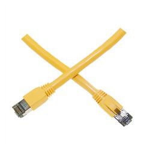 Cat8 Yellow S/FTP Ethernet Patch Cable, Molded Boot, 40Gbps - 2000MHz, 4-Pair 24AWG Stranded pure copper, RJ45 Male, 1 foot