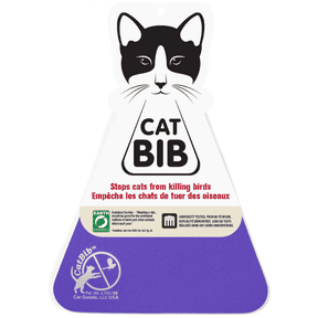 CatBib Bird Saving Cat Collar, Prevents Cats from Catching and Killing Birds, Colorful Wildlife Protection Bib, Small Purple