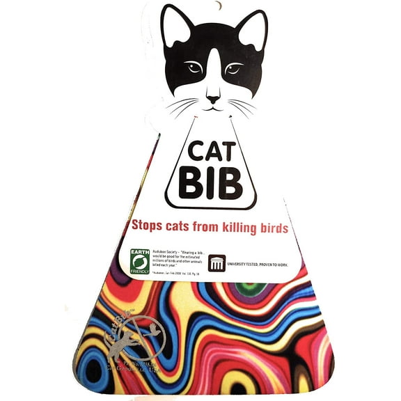 CatBib Bird Saving Cat Collar, Prevent Killing Birds, Anti Hunting ,Colorful Bib, Small Rainbow