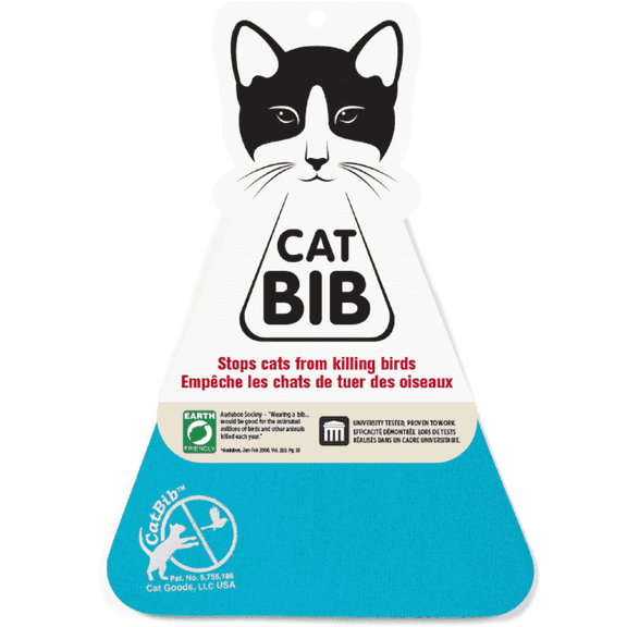 CatBib Bird Saving Cat Collar, Prevents Cats from Catching and Killing Birds, Colorful Wildlife Protection Bib, Small Turquoise