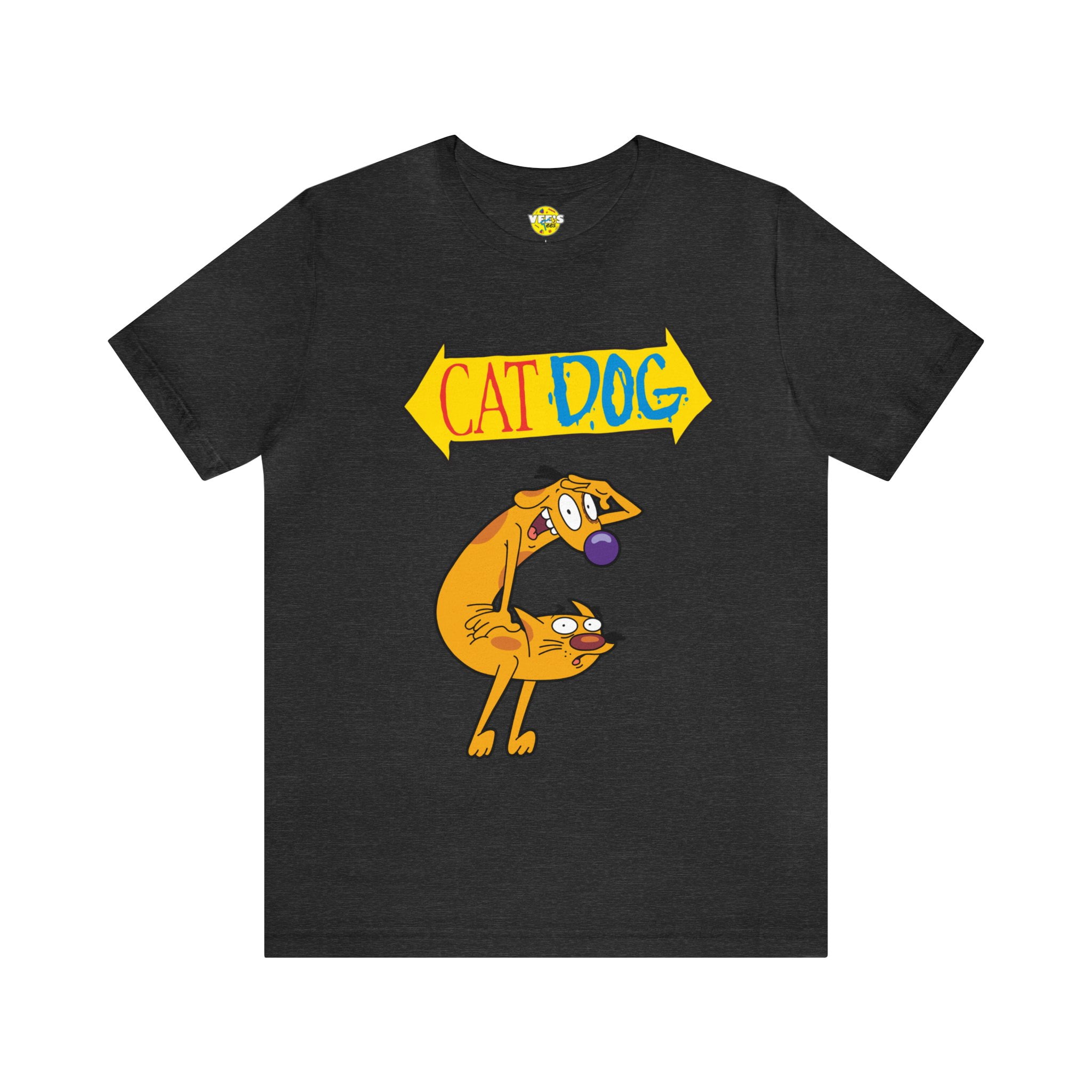 CatDog Retro Cartoon Short Sleeve T-Shirt - 