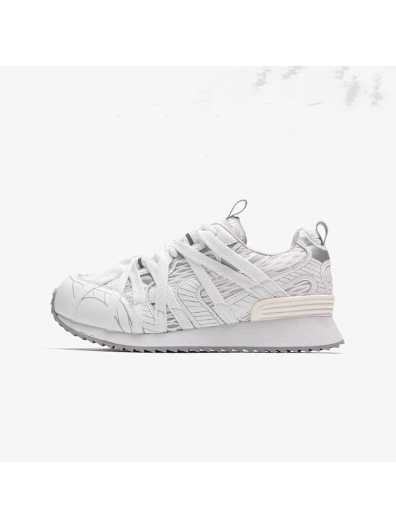 Women Retro Sneakers 2025 New Spider Web Straps Thick Sole Dad Shoes Lace-Up Height Increase Walking Shoes