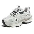 thumbnail image 1 of CatFox Women Sneakers 2025 New Retro Thick Sole Dad Shoes Lace Up Lightweight Running Shoes Mesh Casual Non Slip Breathable Walking Shoes, 1 of 21