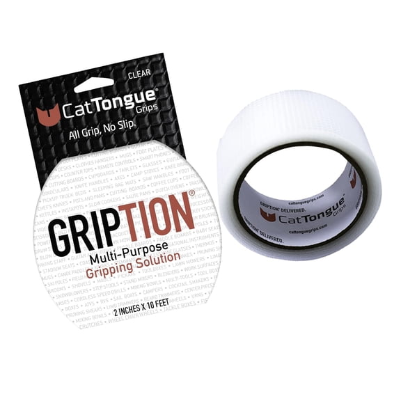 CatTongue Gription Non-Abrasive Grip Tape for Handles, Stairs, and More - Waterproof, Heavy-Duty Anti Slip Tape, 10ft, Clear