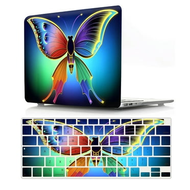 CatXQ Colored Butterfly Design Case for 12.4 inch Surface Laptop Go 1/2/3 (1943/2013) with Keyboard Cover - A