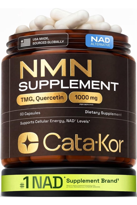 NMN Supplement 4-in-1 NAD Supplement with Quercetin | TMG | Resveratrol NMNH Alternative Supports Cellular Energy & NAD+ Level 60 Capsules Third-Party Tested
