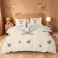 thumbnail image 1 of Catabedysis Bowknot Monogrammed Print Bedding,Initial Letter Y Duvet Cover Full For Girls,Light Gray Reversible,3 Pieces,1 Duvet Cover and 2 Pillowcases, 1 of 6