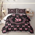 thumbnail image 1 of Catabedysis Bowtie Letter S Twin Quilt Set,Pink Modern Bowtie Twin Coverlet Set For Girls,2 Pieces, 1 of 7