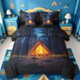 thumbnail image 1 of Catabedysis Camping 7 Pieces Full Size Bedding Sets,Rustic Style Full Size Bed in a Bag For Boys,Multicolor,Black Reversible, 1 of 7