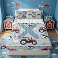 thumbnail image 1 of Catabedysis Cartoon Monogram X Zipper Twin Comforter Sets with Fitted Sheet and 2 Pillowcases For Boys,Kawaii Farm Pig Sheep Zipper Bedding Set,Colorful Stars Reversible,4 Pieces, 1 of 7
