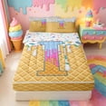 thumbnail image 1 of Catabedysis Colorful Sprinkles Alphabet I Zipper Full Size Comforter Sets with Fitted Sheet and 2 Pillowcases For Boys,Ice Cream Print Zipper Bedding Set,Colorful Stars Reversible,4-Piece, 1 of 7