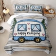 thumbnail image 1 of Catabedysis Cute Camping Bed Spread Queen,Heart Camper Print Queen Coverlet Set For Boys,Multicolor,3Pcs, 1 of 7