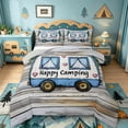 thumbnail image 1 of Catabedysis Cute Camping Full Size Comforter Sets,Heart Camper Print Bedding Comforter Set For Boys,Multicolor,Light Gray Reversible,3 Pieces,1 Comforter and 2 Pillowcases, 1 of 7