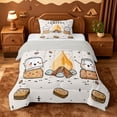 thumbnail image 1 of Catabedysis Cute Camping Twin Comforter Sets For Girls,Kawaii S'Mores Print Bedding Set,Multicolor,Light Gray Reversible,2-Piece,1 Comforter and 1 Pillowcase, 1 of 7