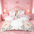 thumbnail image 1 of Catabedysis Cute Flower Gifts Duvet Cover Queen,Floral Personalized Initial F Queen Bedding For Girls,Pink Reversible,3pcs,1 Duvet Cover and 2 Pillowcases, 1 of 6