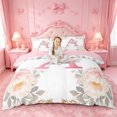 thumbnail image 1 of Catabedysis Flowers ABC Print A Bedding,Personalized Monogrammed Gifts Duvet Cover Full For Girls,Pink Reversible,3pcs,1 Duvet Cover and 2 Pillowcases, 1 of 6