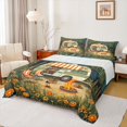 thumbnail image 1 of Catabedysis Happy Camping Bed Sheets For Girls,Cute Floral Camper Print Full Size Sheets,Multicolor,4pcs,1 Flat Sheet, 1 Fitted Sheet and 2 Pillowcases, 1 of 6