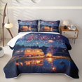 thumbnail image 1 of Catabedysis Happy Camping Twin Quilt Set,Night Camper Print Twin Coverlet Set For Boys,Multicolor,2 Pieces, 1 of 7