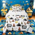 thumbnail image 1 of Catabedysis Music Camping Twin Comforter Sets,Tent Guitar Pattern Bedding Set For Boys,Multicolor,Polkadot Reversible,2pcs,1 Comforter and 1 Pillowcase, 1 of 7