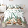 thumbnail image 1 of Catabedysis Personalized Camper Gifts 7-Piece Twin Bedding,Rustic Cabin Deer Monogrammed N Bedding Comforter Set For Boys,Polkadot Reversible, 1 of 7