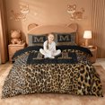 thumbnail image 1 of Catabedysis Personalized Letter Gifts Bedding,Fashion Leopard Alphabet M Duvet Cover Full For Girls,Black Reversible,3pcs,1 Duvet Cover and 2 Pillowcases, 1 of 6