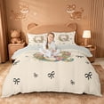 thumbnail image 1 of Catabedysis Personalized Letter Gifts Duvet Cover Queen,Cute Bowknot Alphabet Q Queen Bedding For Girls,Light Gray Reversible,3-Piece,1 Duvet Cover and 2 Pillowcases, 1 of 6
