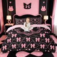thumbnail image 1 of Catabedysis Pink Bows ABC Print A Bedding,Personalized Monogrammed Gifts Duvet Cover Full For Girls,Pink Reversible,3pcs,1 Duvet Cover and 2 Pillowcases, 1 of 6