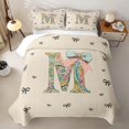 thumbnail image 1 of Catabedysis Rainbow Cute Bows Quilt Full,Bowtie Monogram Print M Full Bedspread Sets For Girls,3 Pieces, 1 of 7