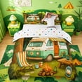 thumbnail image 1 of Catabedysis Retro Camper Bedding,Camp Life Print Duvet Cover Full For Boys,Multicolor,Polkadot Reversible,3 Pieces,1 Duvet Cover and 2 Pillowcases, 1 of 6