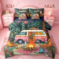 thumbnail image 1 of Catabedysis Retro Pink Camper Rv 7-Piece Twin Bedding For Girls,Happy Camping Print Bedding Comforter Set,Multicolor,Navy Blue Reversible, 1 of 7