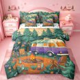 thumbnail image 1 of Catabedysis Rustic Cabin Camper 7-Piece Twin Bedding For Girls,3D Cartoon Camping Pattern Bedding Comforter Set,Multicolor,Polkadot Reversible, 1 of 7