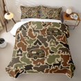 thumbnail image 1 of Catabedysis Rustic Camo Camping Quilt Full,Jungle Animal Deer Bear Full Bedspread Sets For Boys,Green Brown,3Pcs, 1 of 7
