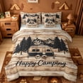 thumbnail image 1 of Catabedysis Rustic Camping Adventure 7 Pieces Full Size Bedding Sets,Camper Silhouette Print Full Size Bed in a Bag For Boys,Multicolor,Light Gray Reversible, 1 of 7