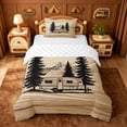 thumbnail image 1 of Catabedysis Rustic Camping Twin Duvet Cover,Camper Silhouette Print Twin Bedding For Boys,Natural Wood Tone,Reversible,2pcs,1 Duvet Cover and 1 Pillowcase, 1 of 6