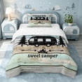 thumbnail image 1 of Catabedysis Sweet Camper Print Twin Comforter Sets,Coastal Camping Bedding Set For Boys,Multicolor,Reversible,2pcs,1 Comforter and 1 Pillowcase, 1 of 7