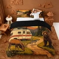 thumbnail image 1 of Catabedysis Vintage Camper Bedding,Country Farmhouse Style Duvet Cover Full For Boys,Multicolor,Black Reversible,3pcs,1 Duvet Cover and 2 Pillowcases, 1 of 6