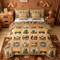 thumbnail image 1 of Catabedysis Vintage Camping 7-Piece Twin Bedding,Retro Camper Pattern Bedding Comforter Set For Boys,Multicolor,Light Gray Reversible, 1 of 7