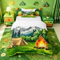 thumbnail image 1 of Catabedysis Watercolor Camping Twin Duvet Cover,Mountain Tent Print Twin Bedding For Boys,Multicolor,Reversible,2-Piece,1 Duvet Cover and 1 Pillowcase, 1 of 6