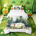 thumbnail image 1 of Catabedysis Watercolor Modern Camping Twin Duvet Cover,3D Camper Print Twin Bedding For Boys,Multicolor,Reversible,2 Pieces,1 Duvet Cover and 1 Pillowcase, 1 of 6