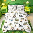 thumbnail image 1 of Catabedysis Whimsical Camping 7-Piece Twin Bedding,Camper Tent Pattern Bedding Comforter Set For Boys,Multicolor,Polkadot Reversible, 1 of 7