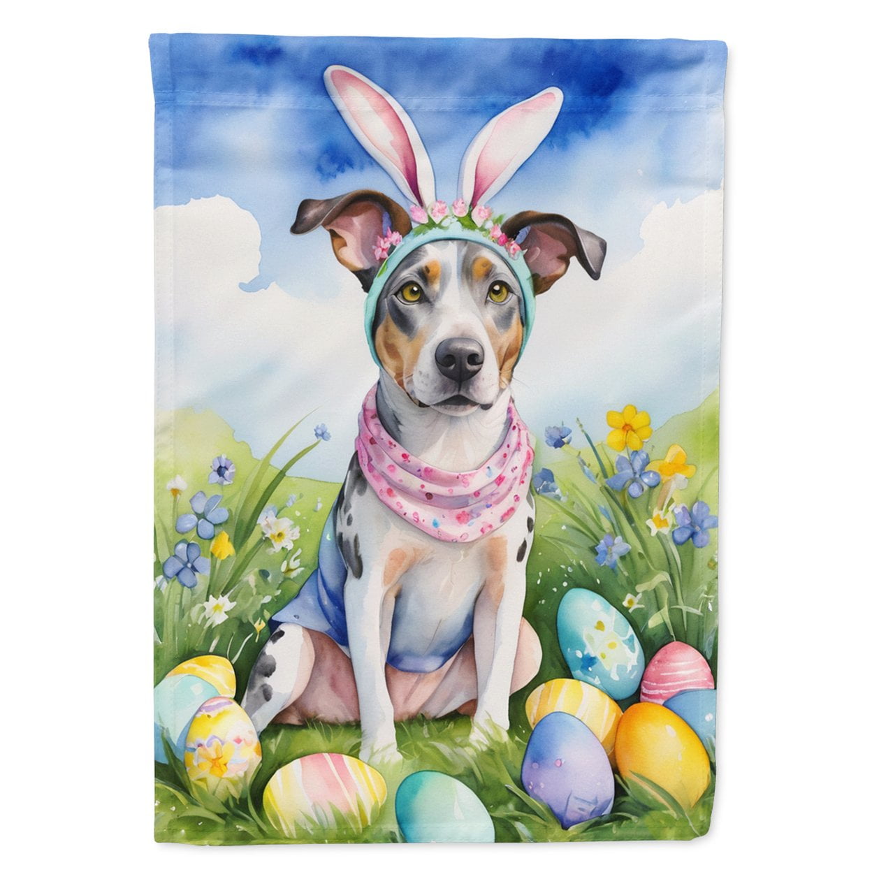 Catahoula Easter Egg Hunt House Flag 28 in x 40 in