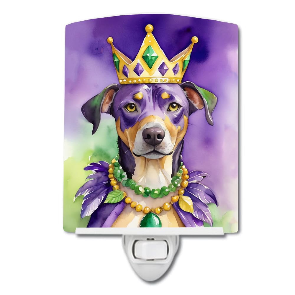 Catahoula King of Mardi Gras Ceramic Night Light 4 in x 6 in