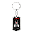 thumbnail image 1 of Catahoula Leopard Dog Stainless Steel or 18k Gold Premium Swivel Dog Tag Keychain, 1 of 16