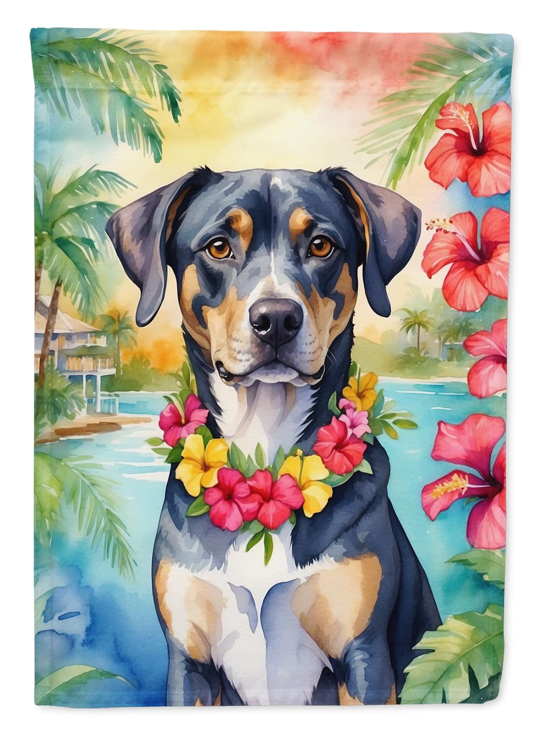 Catahoula Luau Garden Flag 11.25 in x 15.5 in
