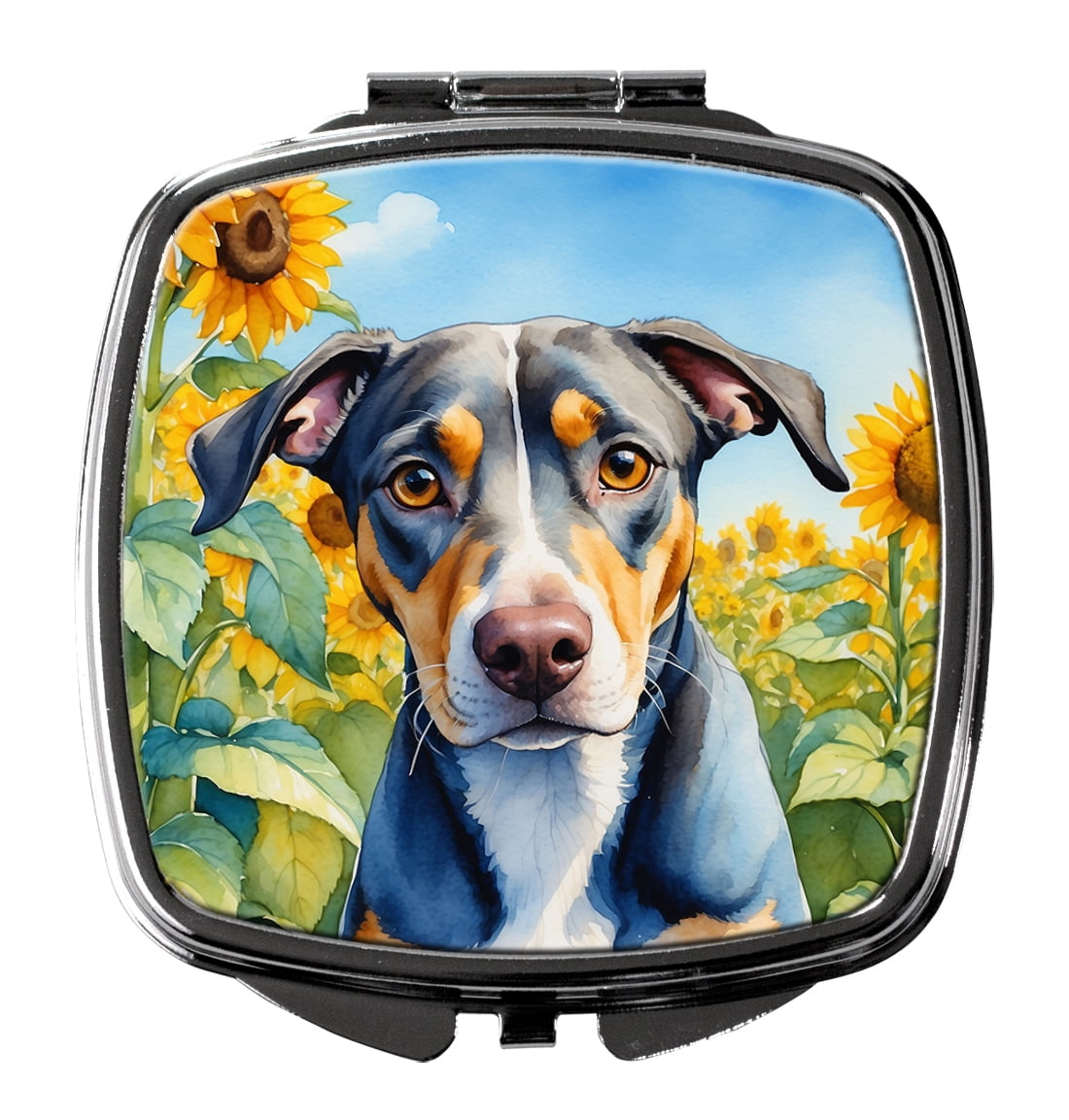 Catahoula in Sunflowers Compact Mirror 2.75 in x 3 in