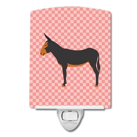 Catalan Donkey Pink Check Ceramic Night Light